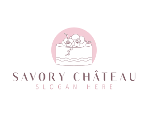 Floral Cake Dessert logo design