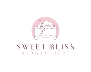 Floral Cake Dessert logo design