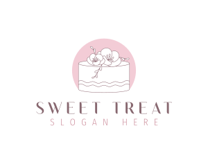 Floral Cake Dessert logo design