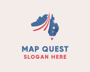 Australia Map Tourism logo design