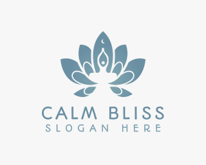 Blue Lotus Moon Meditation logo design