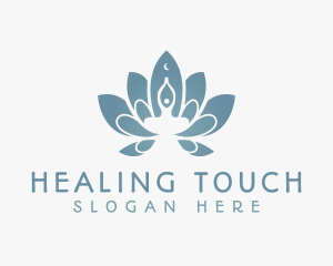 Blue Lotus Moon Meditation logo design