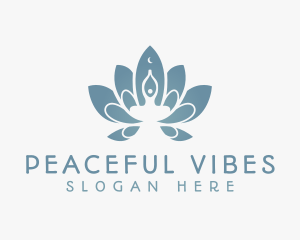 Blue Lotus Moon Meditation logo design