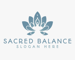 Blue Lotus Moon Meditation logo design