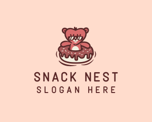 Bear Donut Snack logo design