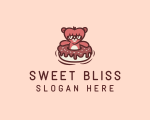 Bear Donut Snack logo design