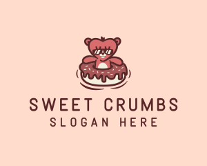 Bear Donut Snack logo design