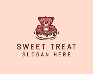 Bear Donut Snack logo design