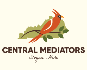 Cardinal Bird Kentucky Map logo