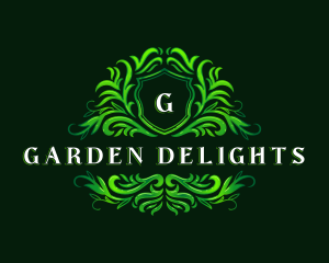 Floral Garden Crest logo design