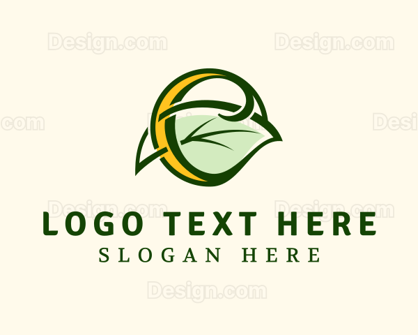 Organic Leaf Letter C Logo