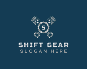 Piston Gear Engine logo design