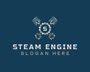 Piston Gear Engine logo design