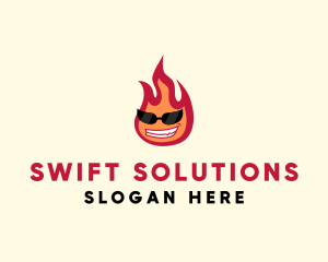 Hot Burning Flame logo design