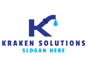 Plumbing Water Pipe Letter K logo design