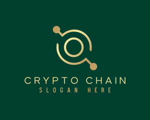 Gold Crypto Letter O logo