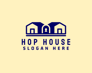 Blue House Keyhole logo design