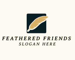 Pen Feather Writing logo design