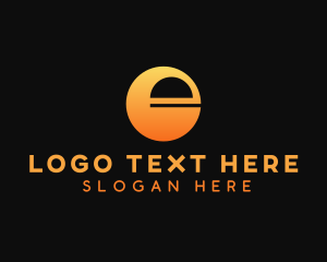 Modern Geometric Sunset Letter E logo