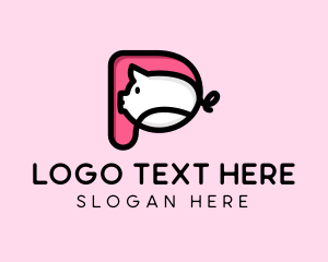 Tempo - Cute Pig Letter P logo design