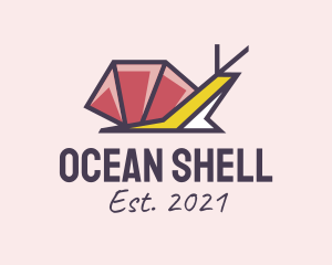 Geometric Mollusk Snail logo design