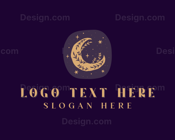 Floral Crescent Moon Logo