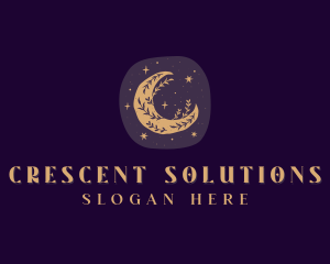 Floral Crescent Moon logo