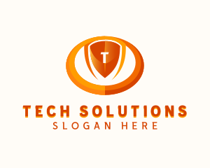 Cybersecurity Tech Shield logo design