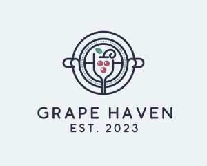 Grape Wine Mocktail logo design