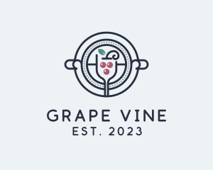 Grape Wine Mocktail logo design