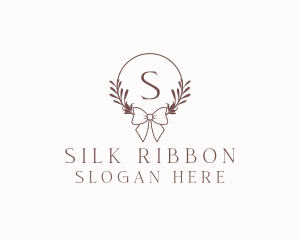 Simple Ribbon Wreath logo design