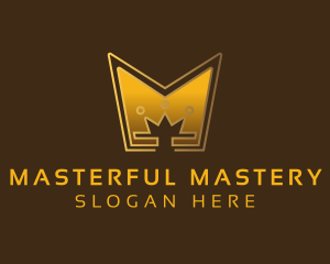 Golden Crown Letter M logo design