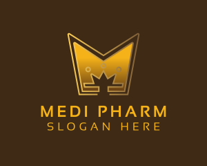 Golden Crown Letter M logo design