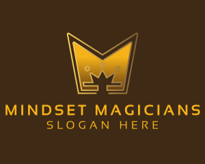 Golden Crown Letter M logo design