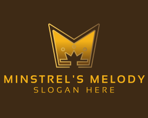 Golden Crown Letter M logo design