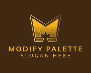 Golden Crown Letter M logo design