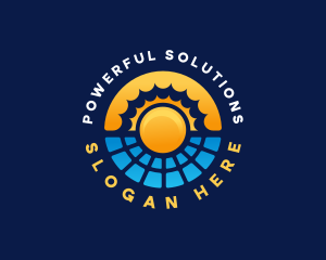 Sun Solar Panel Energy logo design