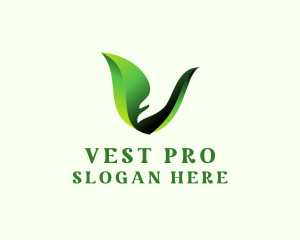 Green Natural Letter V   logo design