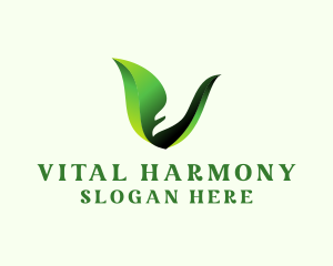 Green Natural Letter V   logo design