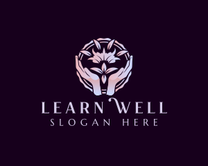 Floral Wellness Hand logo design