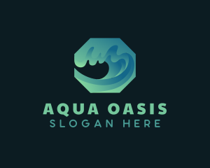 Surfing Ocean Wave logo design