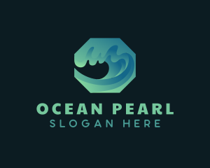 Surfing Ocean Wave logo design