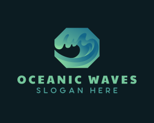 Surfing Ocean Wave logo design