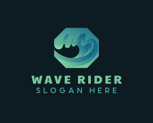 Surfing Ocean Wave logo