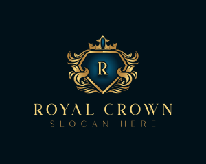 Crest Crown Shield logo design