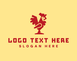 Modern Red Rooster logo design