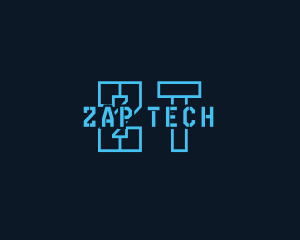 Neon Cyber Digital Tech logo design