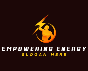 Human Lightning Shield logo design