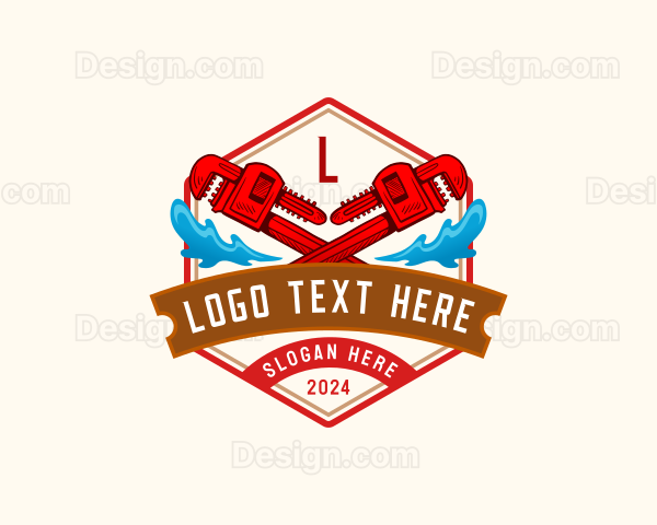 Plumbing Wrench Repair Logo