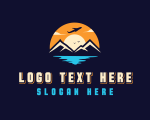 Travel Airplane Mountain logo